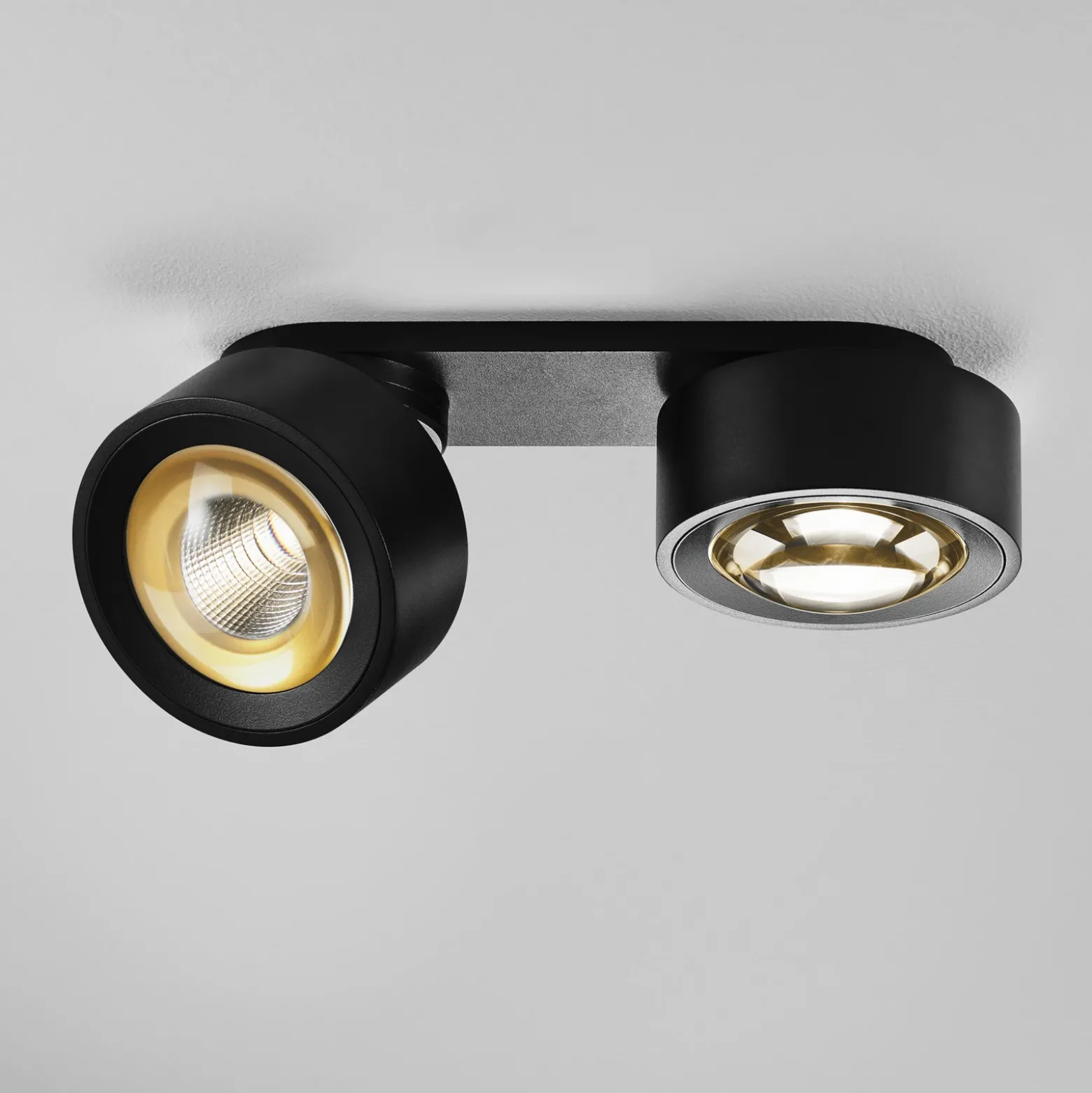 Egger DLS foco LED Clippo Optic Duo, negro/oro, 2 luces DTW