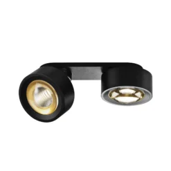 Egger DLS foco LED Clippo Optic Duo, negro/oro, 2 luces DTW