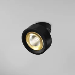 Egger DLS foco LED Clippo Optic, negro/oro, Ø 12 cm, DTW