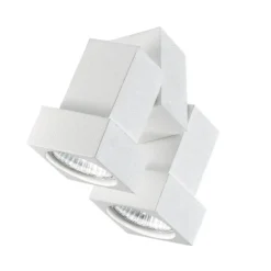 Egger DLS plafón STYLE Q, 2 luces, blanco