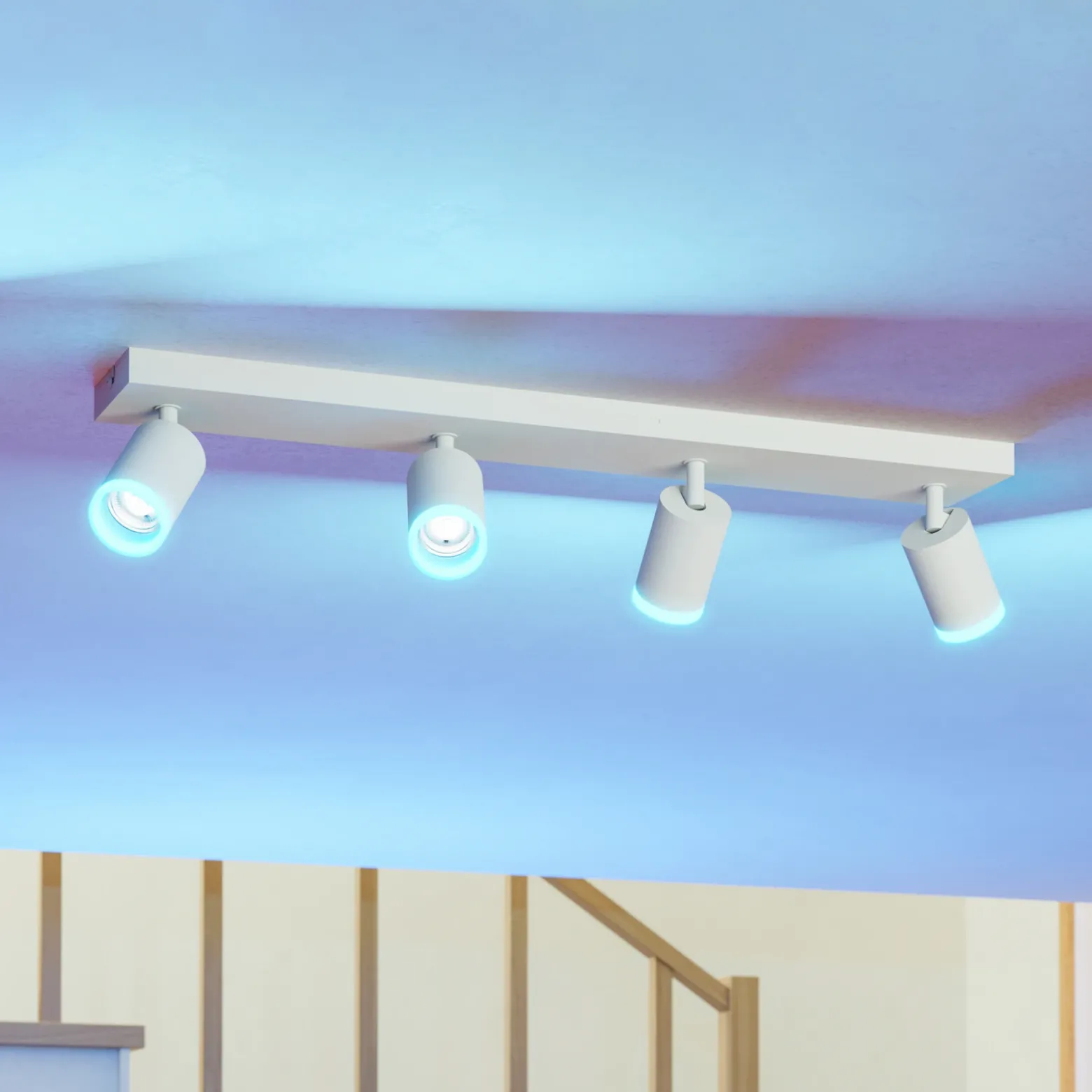 EGLO connect foco LED inteligente Melitello-Z, 4 luces, blanco