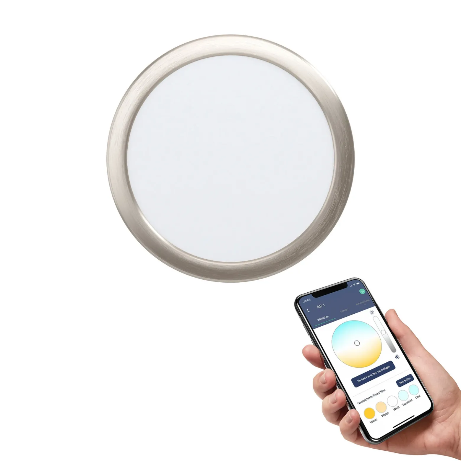 EGLO connect Fueva-Z empotrada 21,6cm níquel