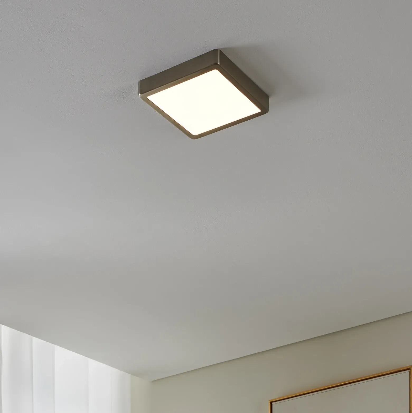 EGLO connect Fueva-Z lámpara de techo 21x21cm níquel