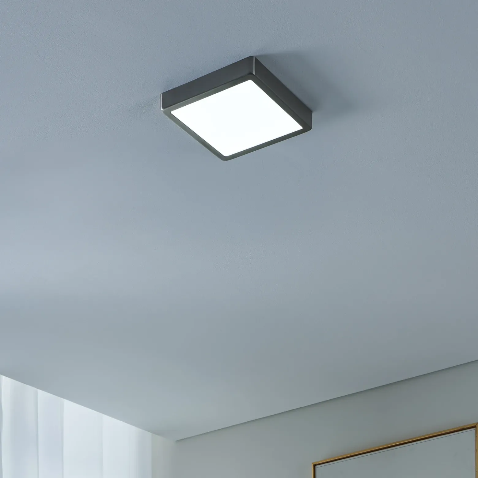 EGLO connect Fueva-Z lámpara de techo 21x21cm níquel
