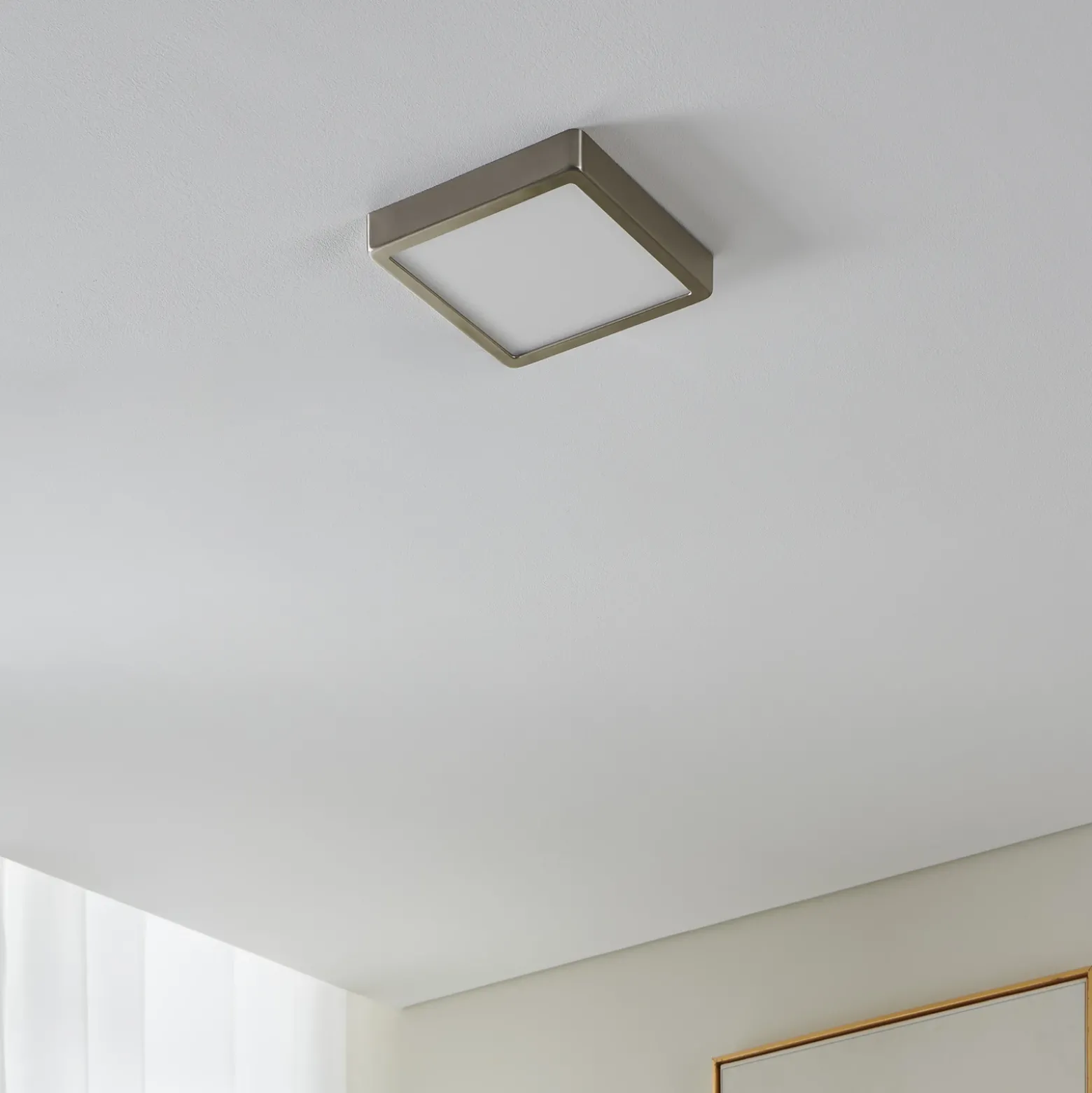 EGLO connect Fueva-Z lámpara de techo 21x21cm níquel