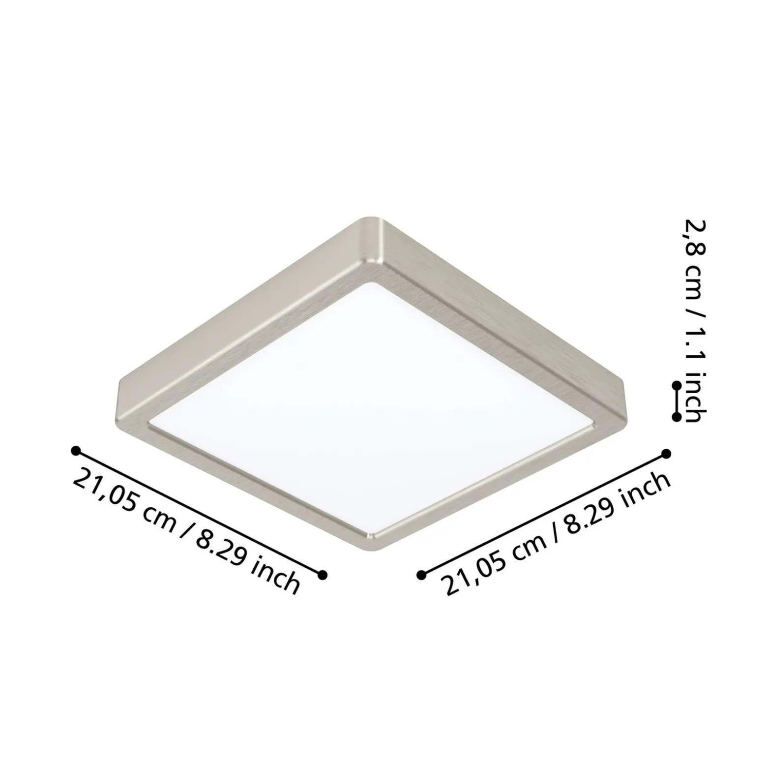 EGLO connect Fueva-Z lámpara de techo 21x21cm níquel
