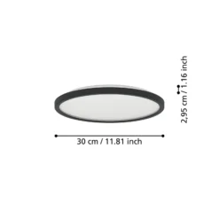 EGLO connect lámpara LED de techo Rovito-Z, negro, Ø 30 cm