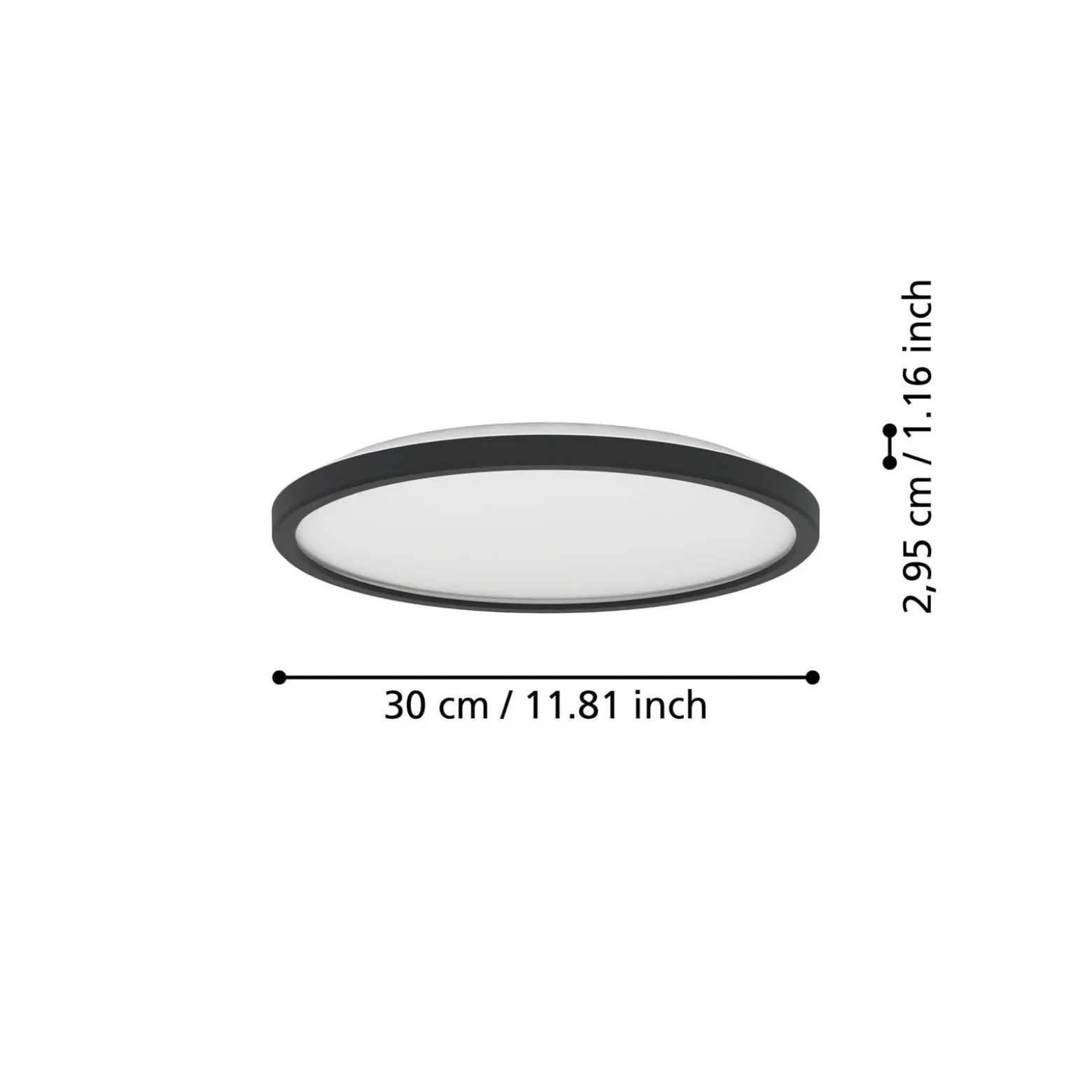 EGLO connect lámpara LED de techo Rovito-Z, negro, Ø 30 cm