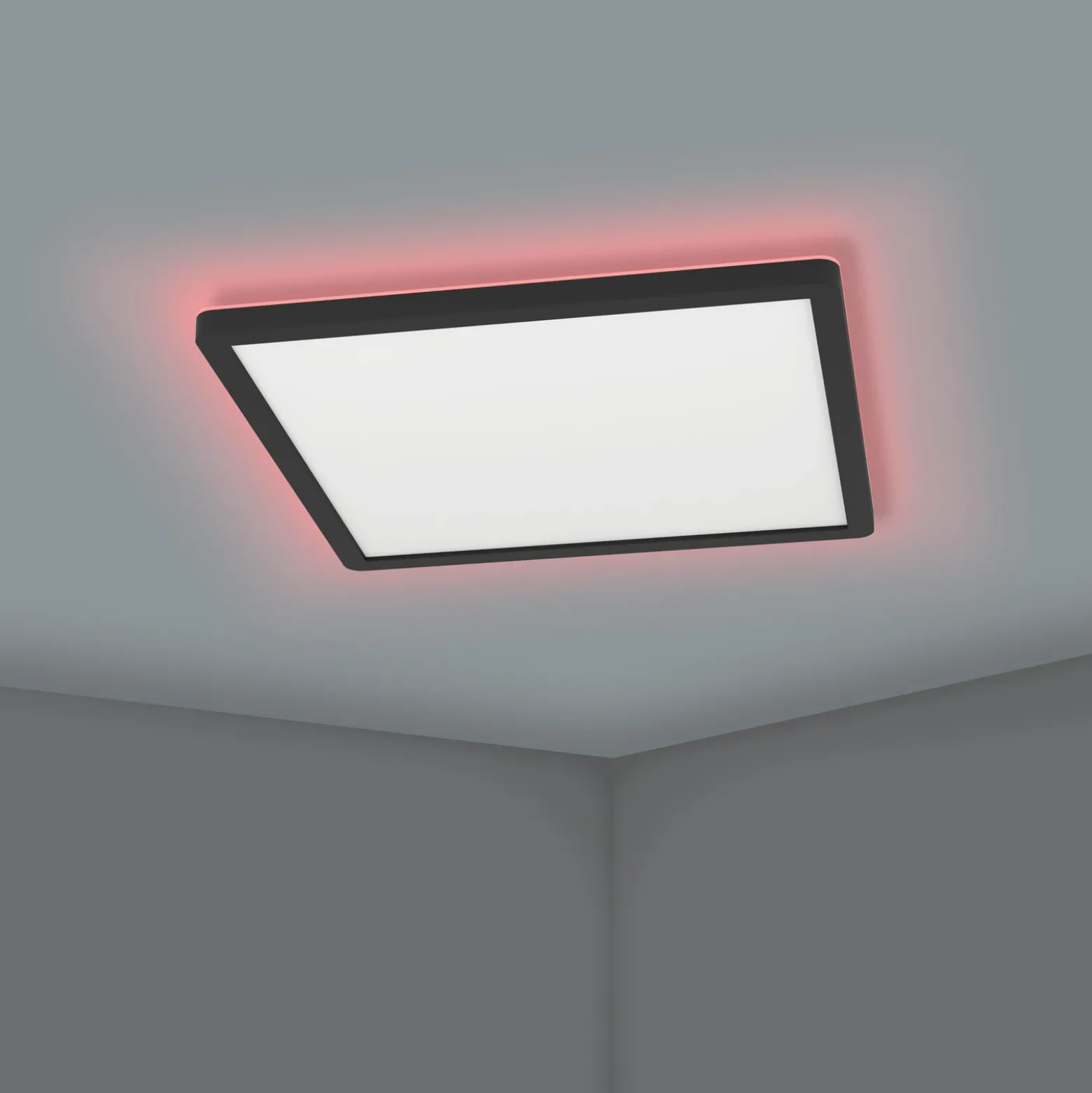 EGLO connect lámpara LED de techo Rovito-Z, negro, 29 x 29 cm