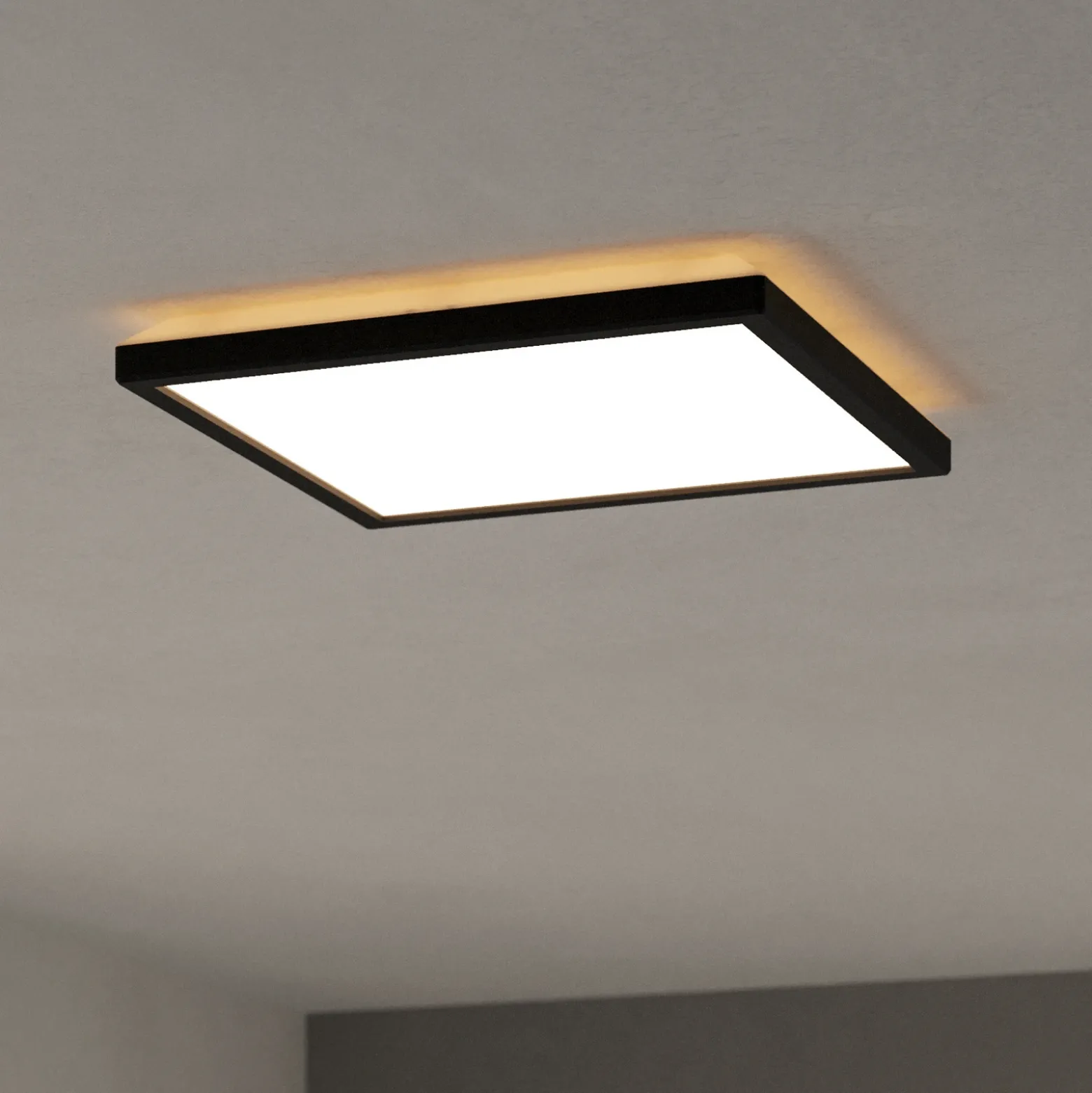 EGLO connect lámpara LED de techo Rovito-Z, negro, 29 x 29 cm