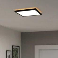EGLO connect lámpara LED de techo Rovito-Z, negro, 29 x 29 cm