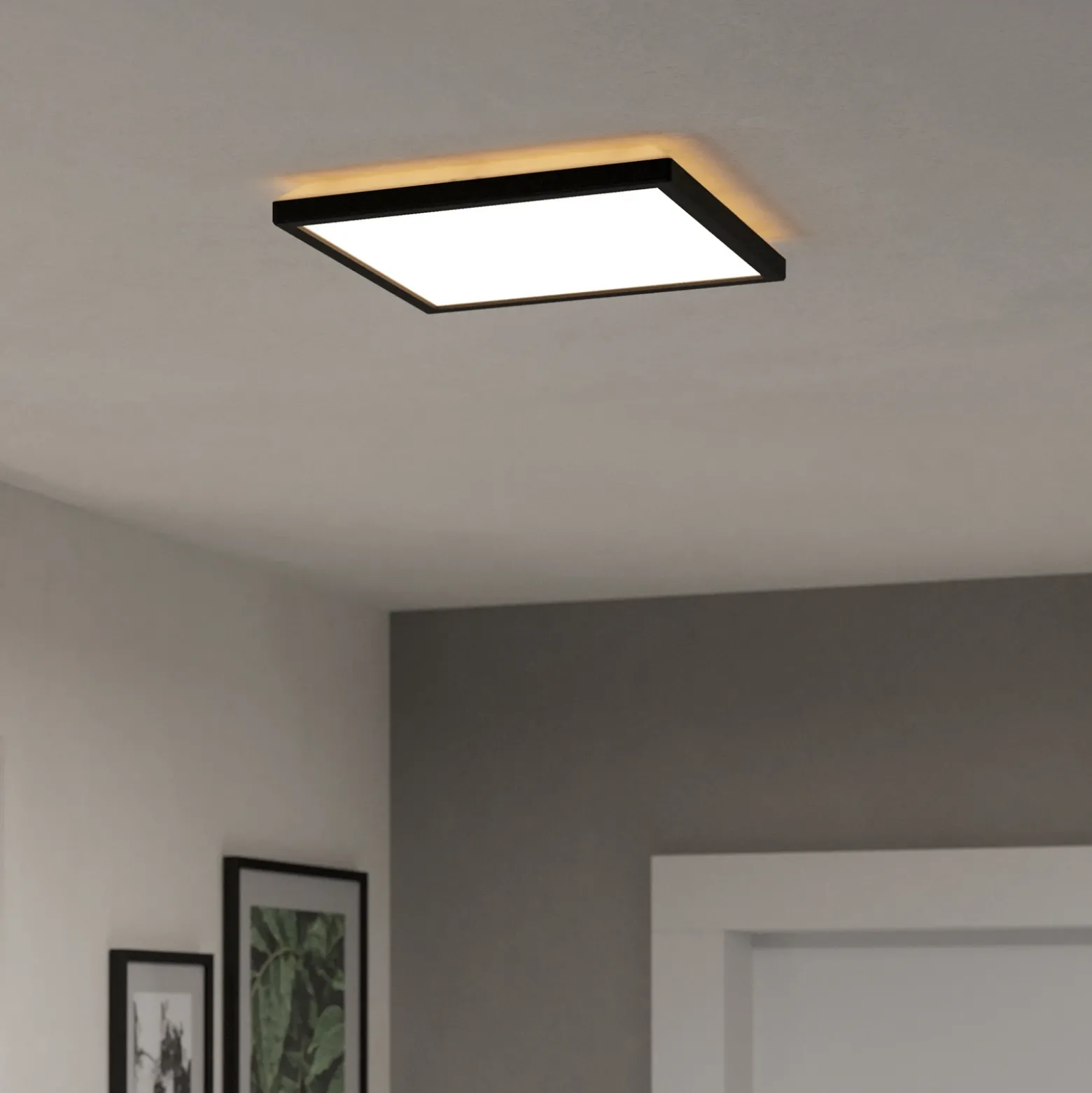 EGLO connect lámpara LED de techo Rovito-Z, negro, 29 x 29 cm