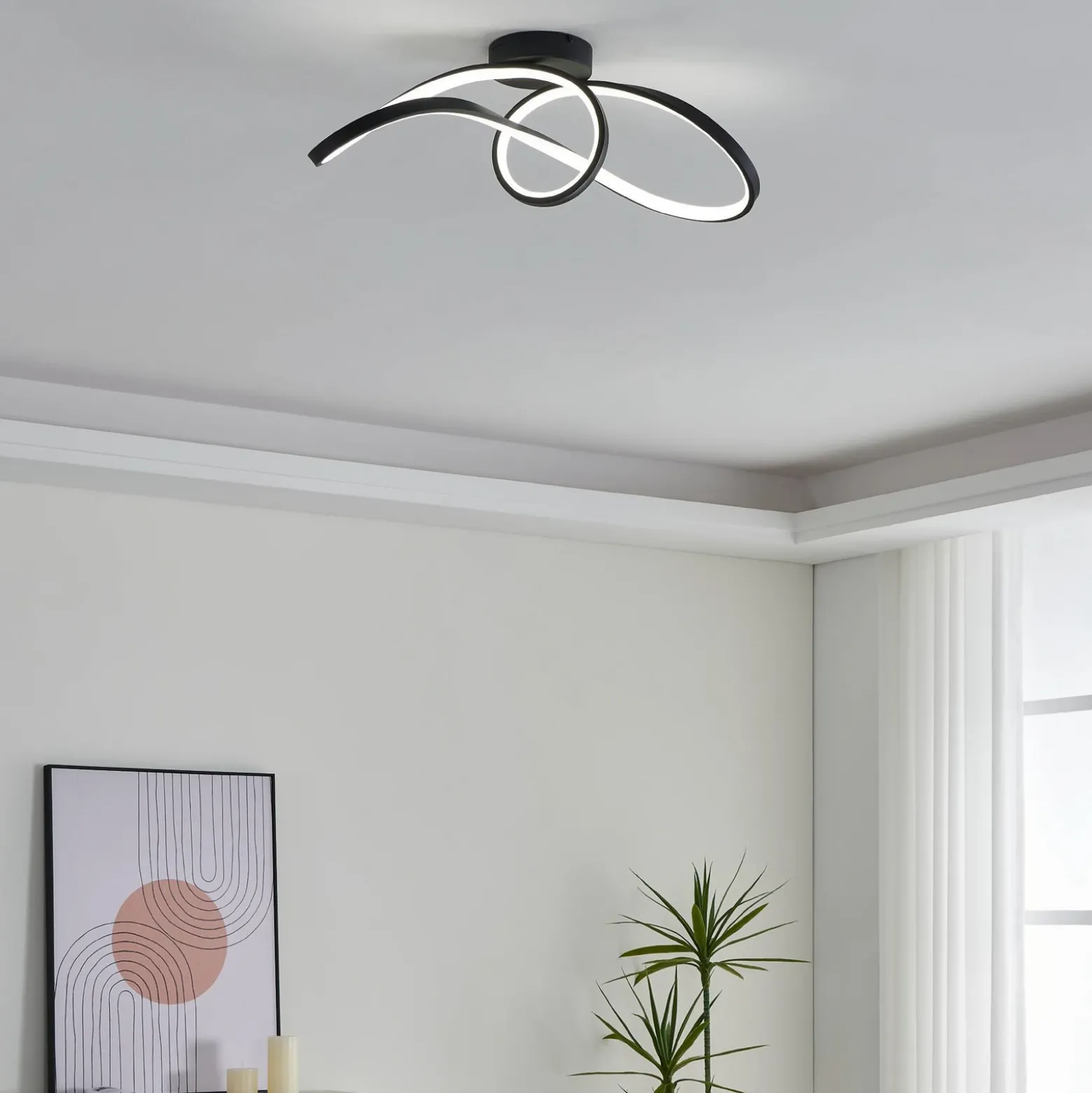 EGLO connect plafón LED Calarossa-Z, negro, aluminio