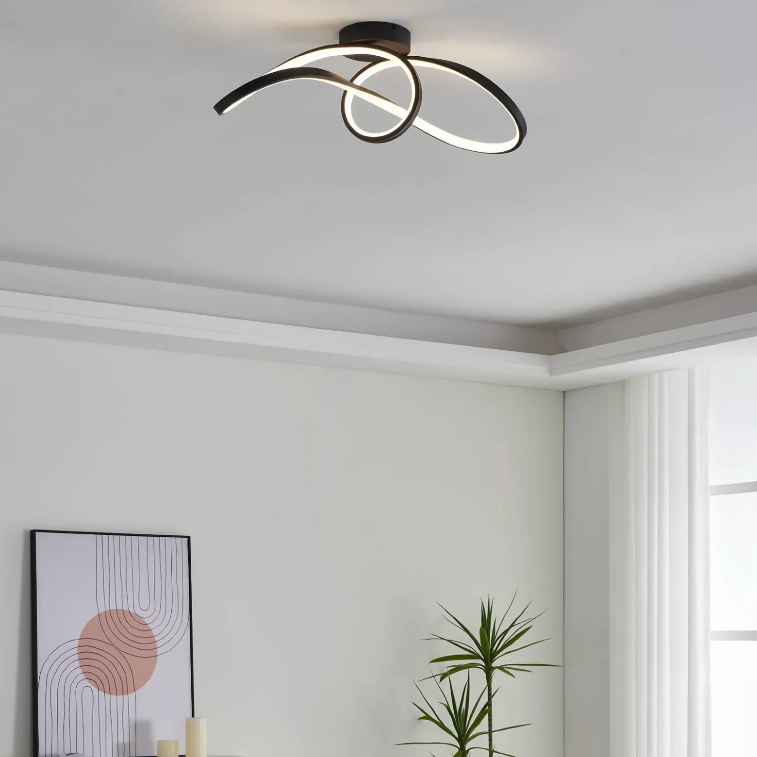 EGLO connect plafón LED Calarossa-Z, negro, aluminio