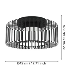 EGLO connect plafón LED Ginestrone-Z, negro, aluminio