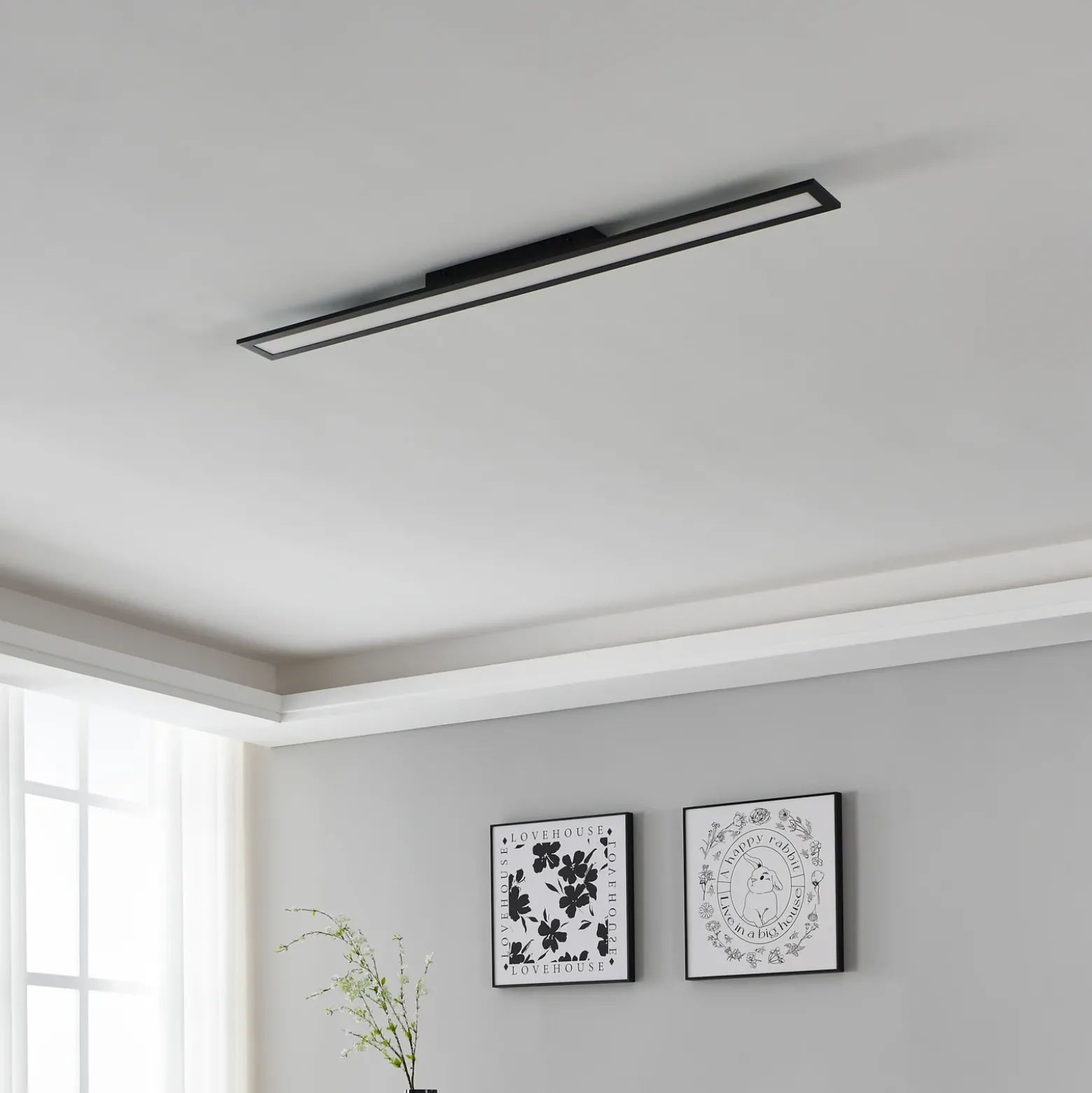 EGLO connect Salobrena-Z Lámpara de techo LED, 120x10cm, negra