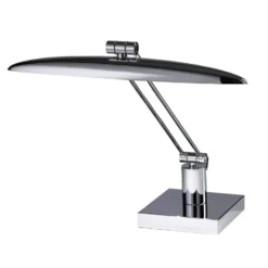 Elegante lámpara de lectura LED de sobremesa Anabella, cromo brillante