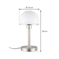 Elegante lámpara de mesa Jolie pantalla de vidrio
