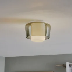 Elegante lámpara de techo Canio con cristal doble
