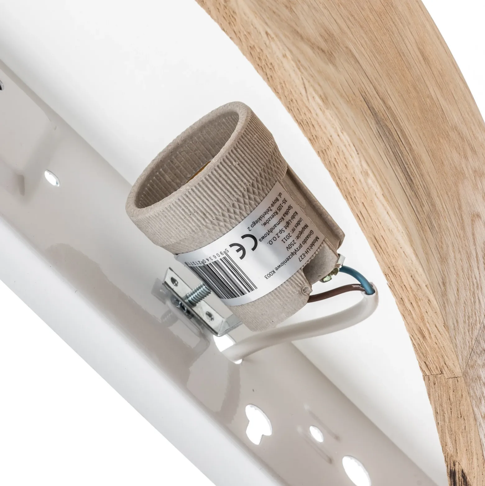 Envostar Aplique de pared Kerio, ancho 40,5 cm, madera de roble