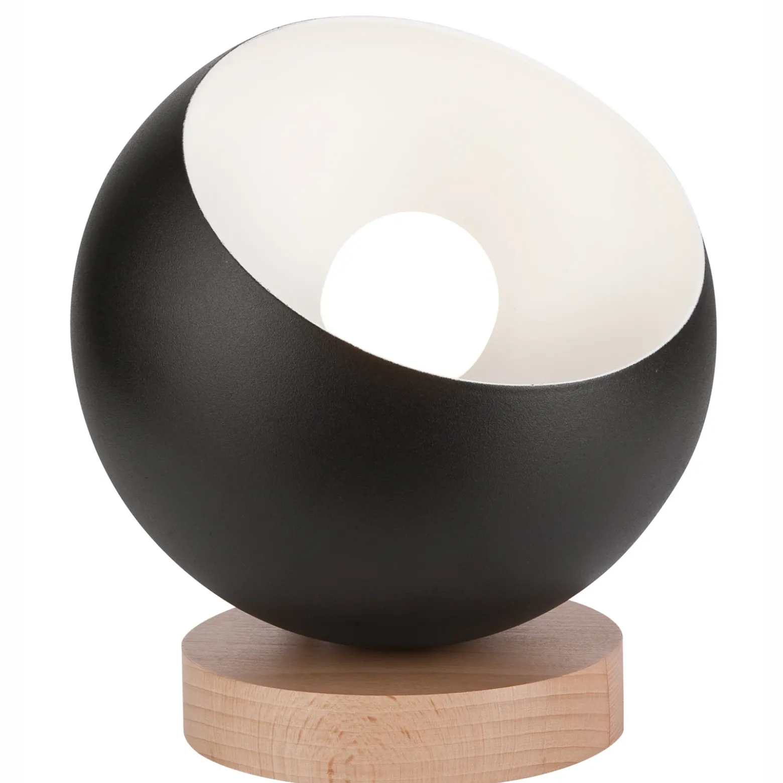 Envostar Arvid lámpara de mesa base de madera pantalla negro