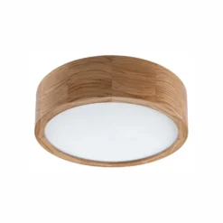 Envostar Caspian plafón, Ø 27 cm, IP54, roble