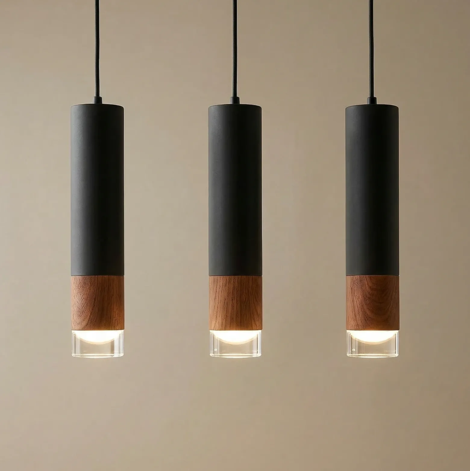 Envostar Fida lámpara colgante, 3 luces, negro