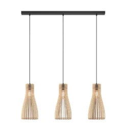 Envostar Lámpara colgante Furn, contrachapado de abedul, 3 luces