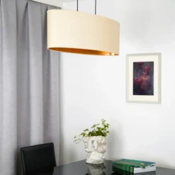 Envostar lámpara colgante Idun beige claro 80 cm material natural vegano