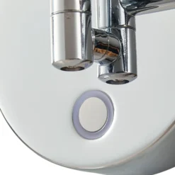Espejo de cortesía Lucande LED Fyria, cromo, acero, CCT