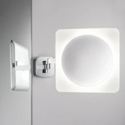 Espejo de pared LED Paulmann Bela, cromado, IP44, enchufe