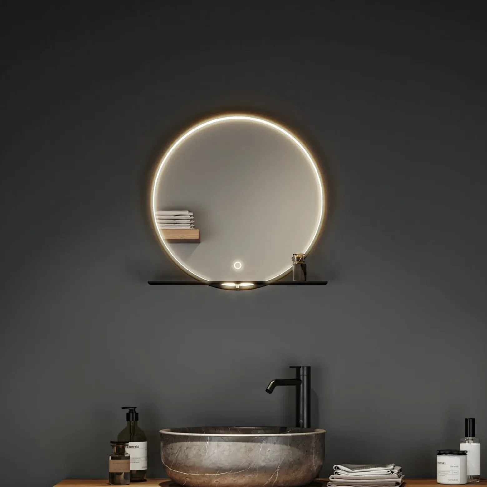 Espejo de pared LED Paulmann Miro CCT Ø50 cm Framelight