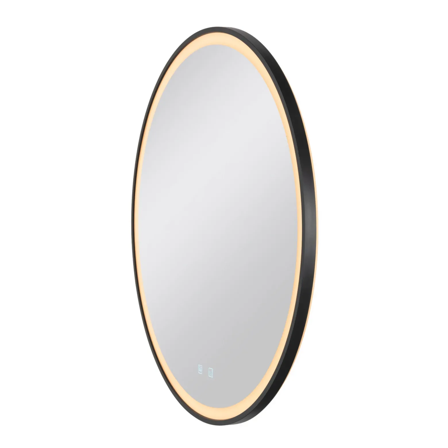 Espejo de pared LED SLV Trukko IP44 CCT negro Ø 80 cm