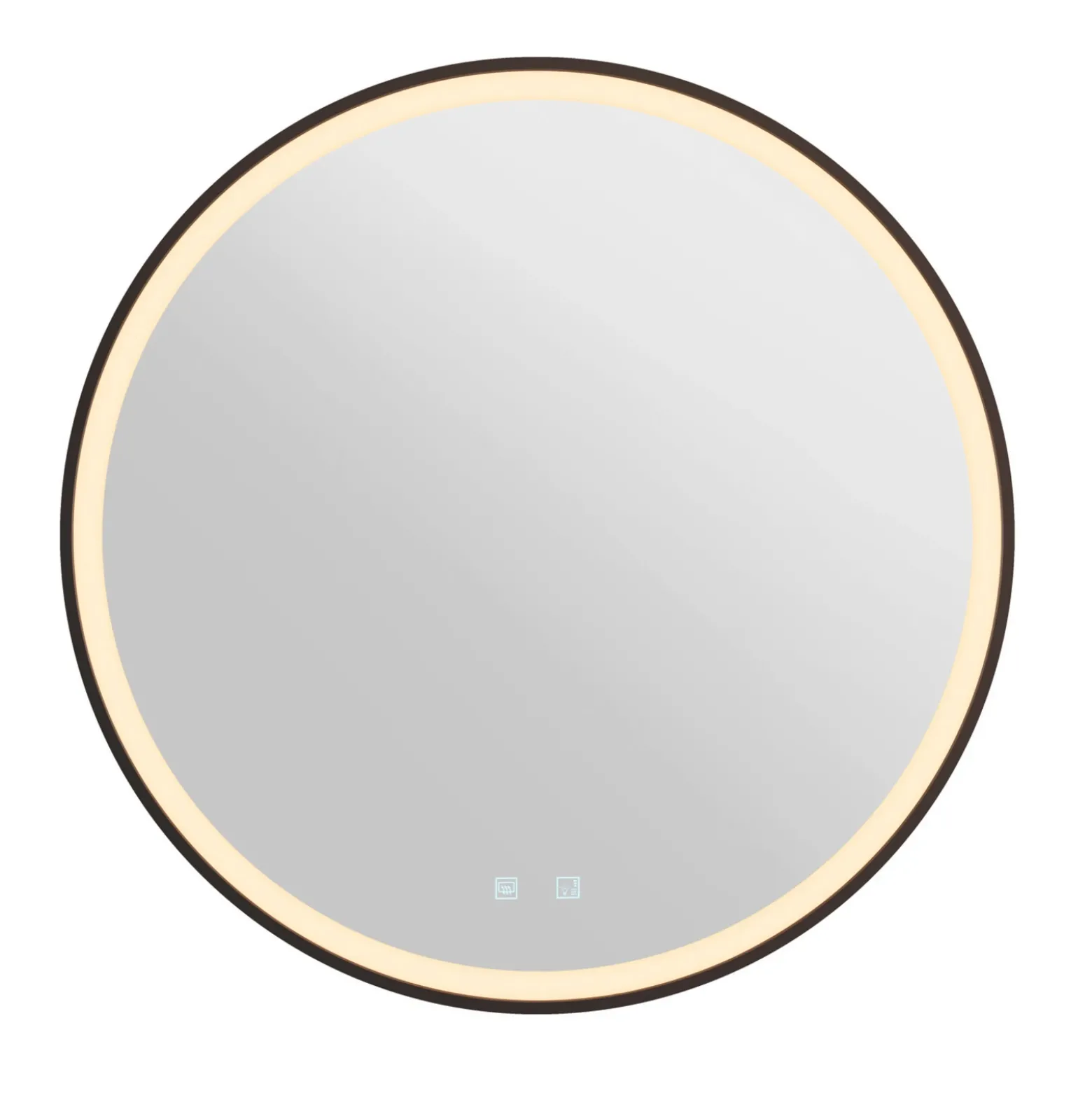 Espejo de pared LED SLV Trukko IP44 CCT negro Ø 80 cm