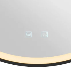 Espejo de pared LED SLV Trukko IP44 CCT negro Ø 80 cm