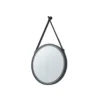 Espejo LED Lucande Lelin, Ø 60 cm, negro, aluminio, CCT