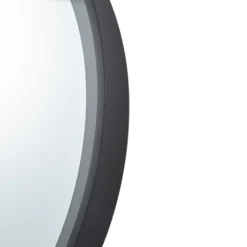 Espejo LED Lucande Lelin, Ø 60 cm, negro, aluminio, CCT
