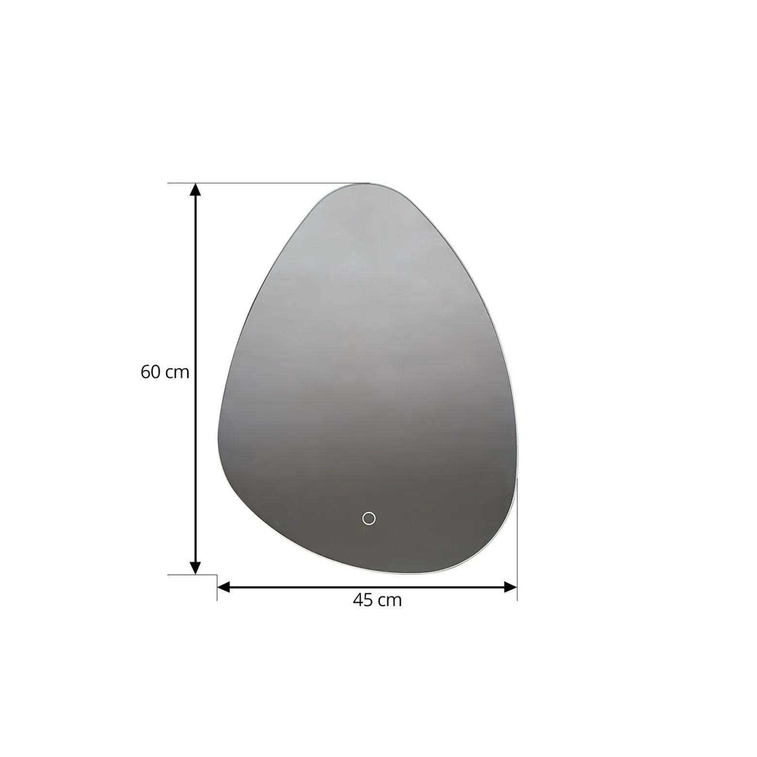 Espejo Lucande LED Celestiel, en forma de gota, CCT, 60 cm