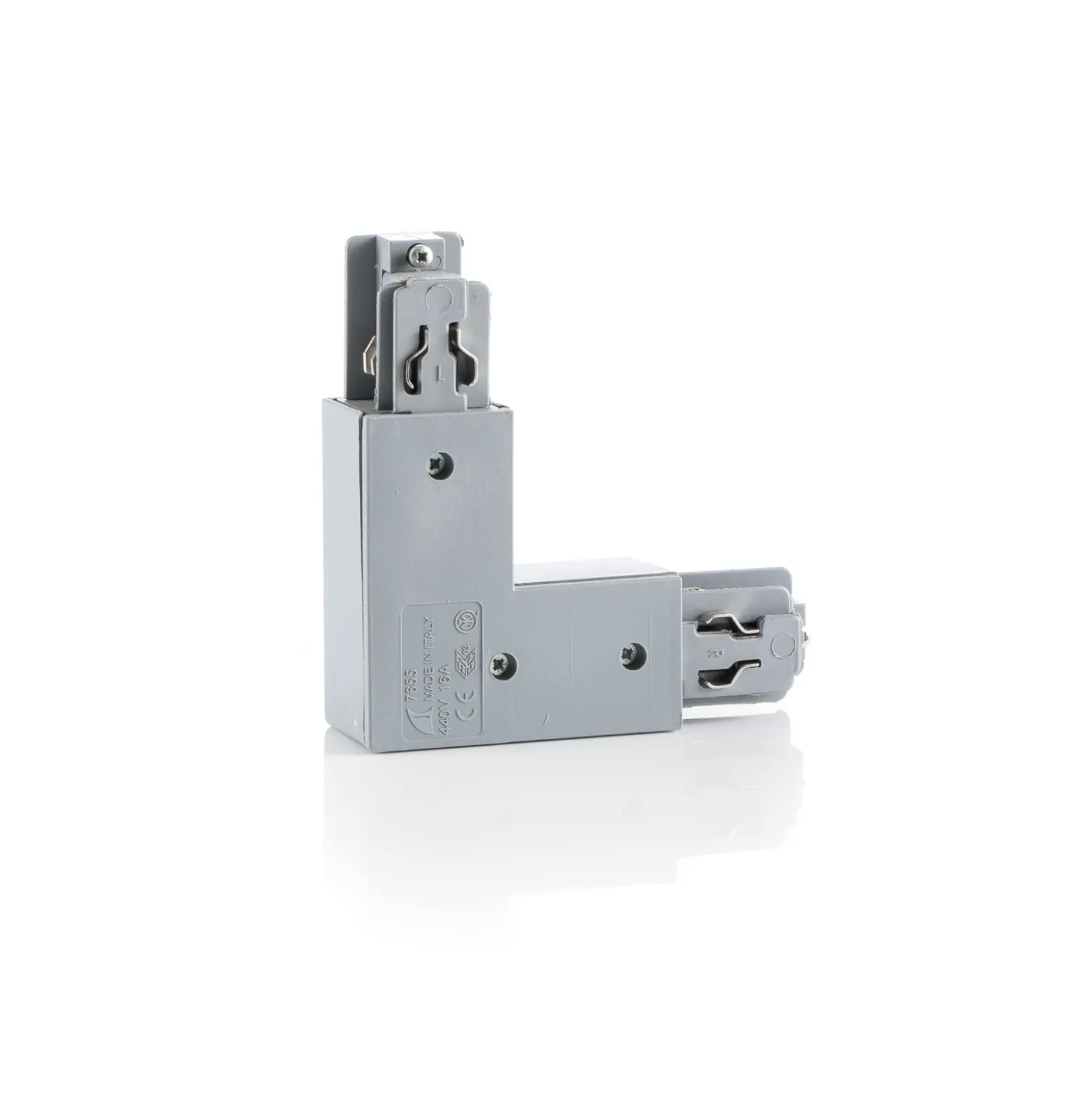 Esquina Ivela 90° tierra interior para LKM Quadro, plata