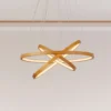 Eternity Lámpara colgante LED, color dorado, bambú, Ø 50 cm