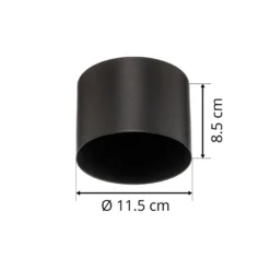 Euluna downlight de techo Chloe, negro, Ø 11,5 cm acero rígido