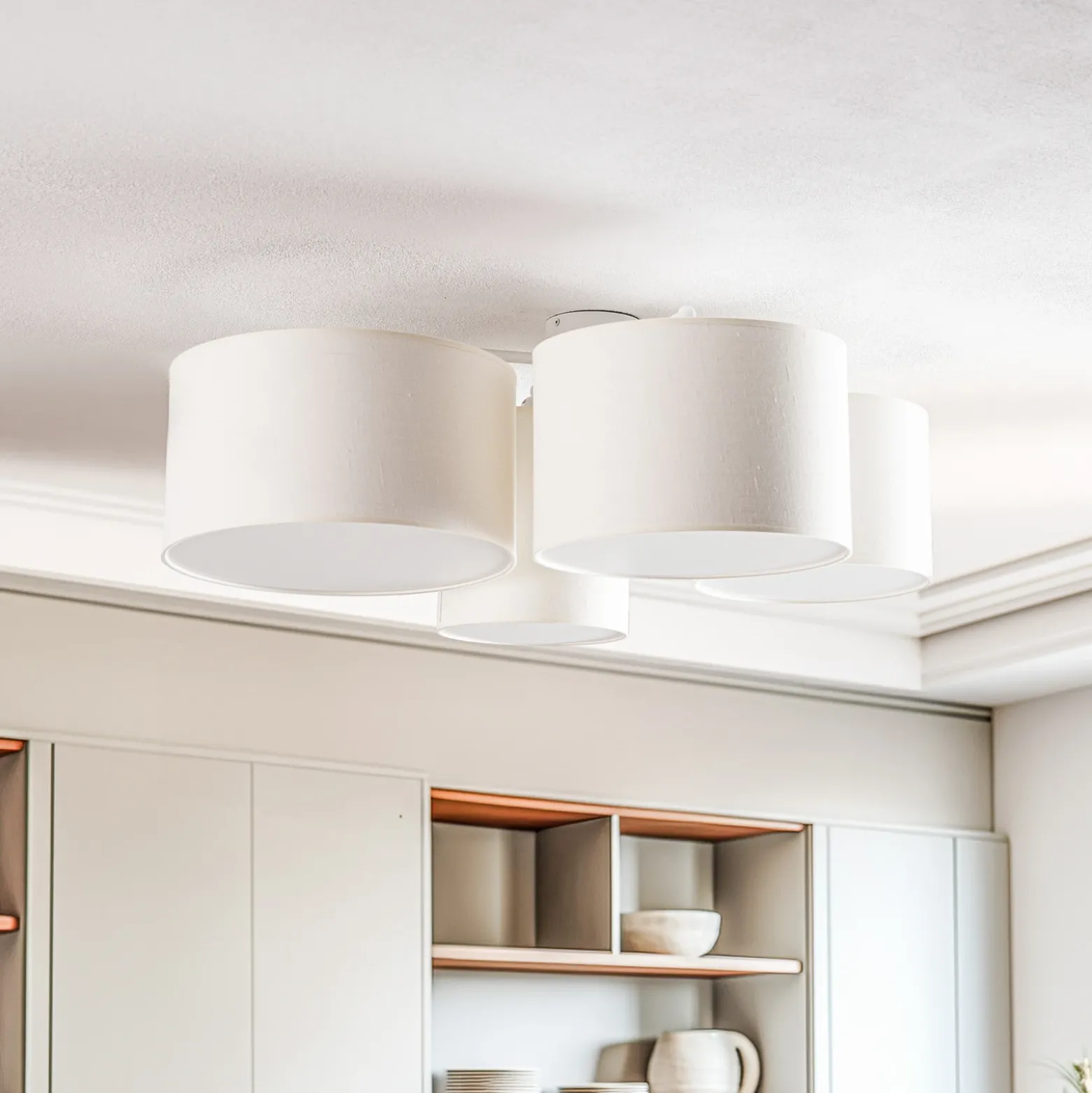 Euluna Lodge plafón, 4 luces, beige