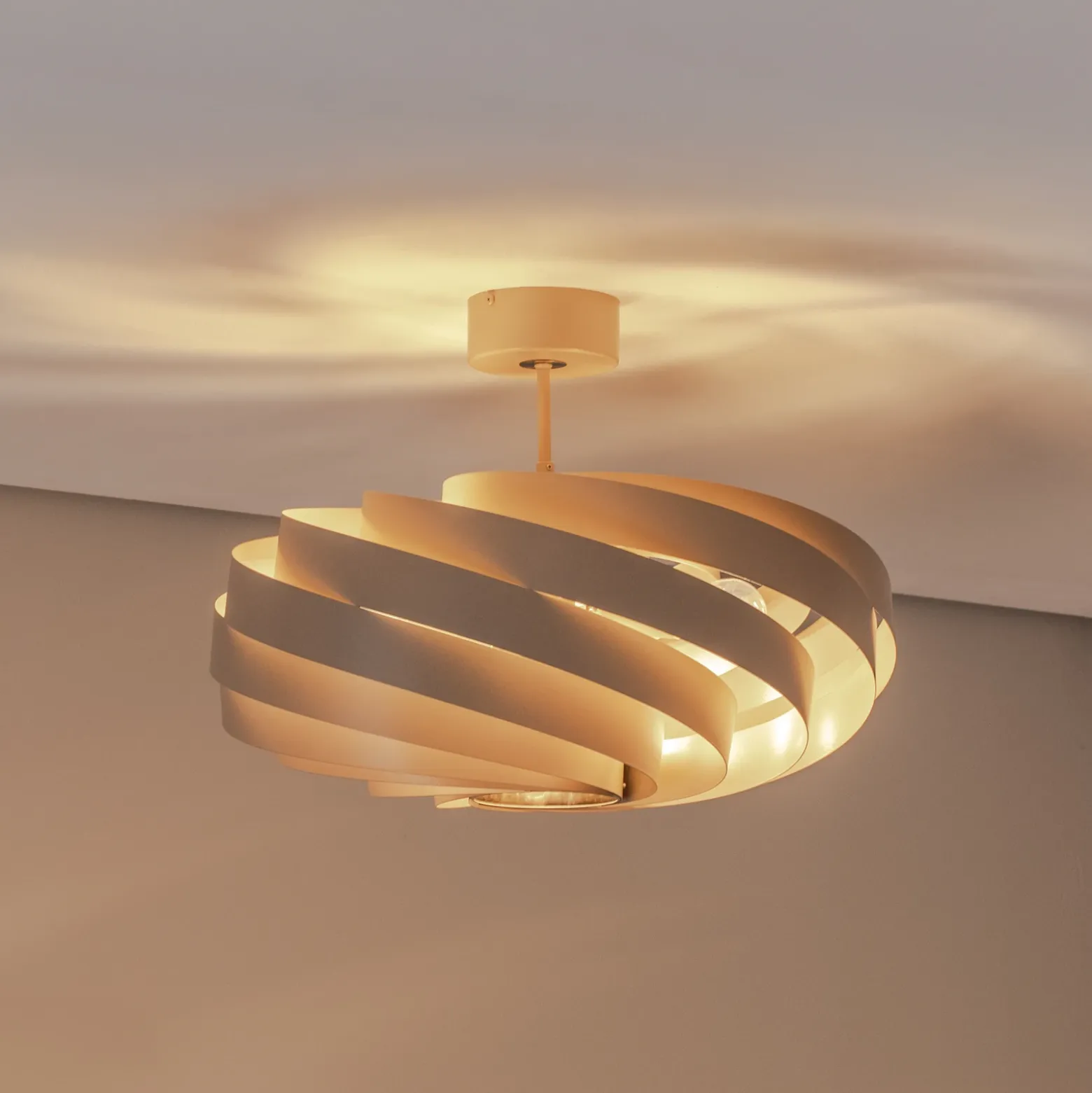 Euluna plafón Vento, beige, Ø 60 cm