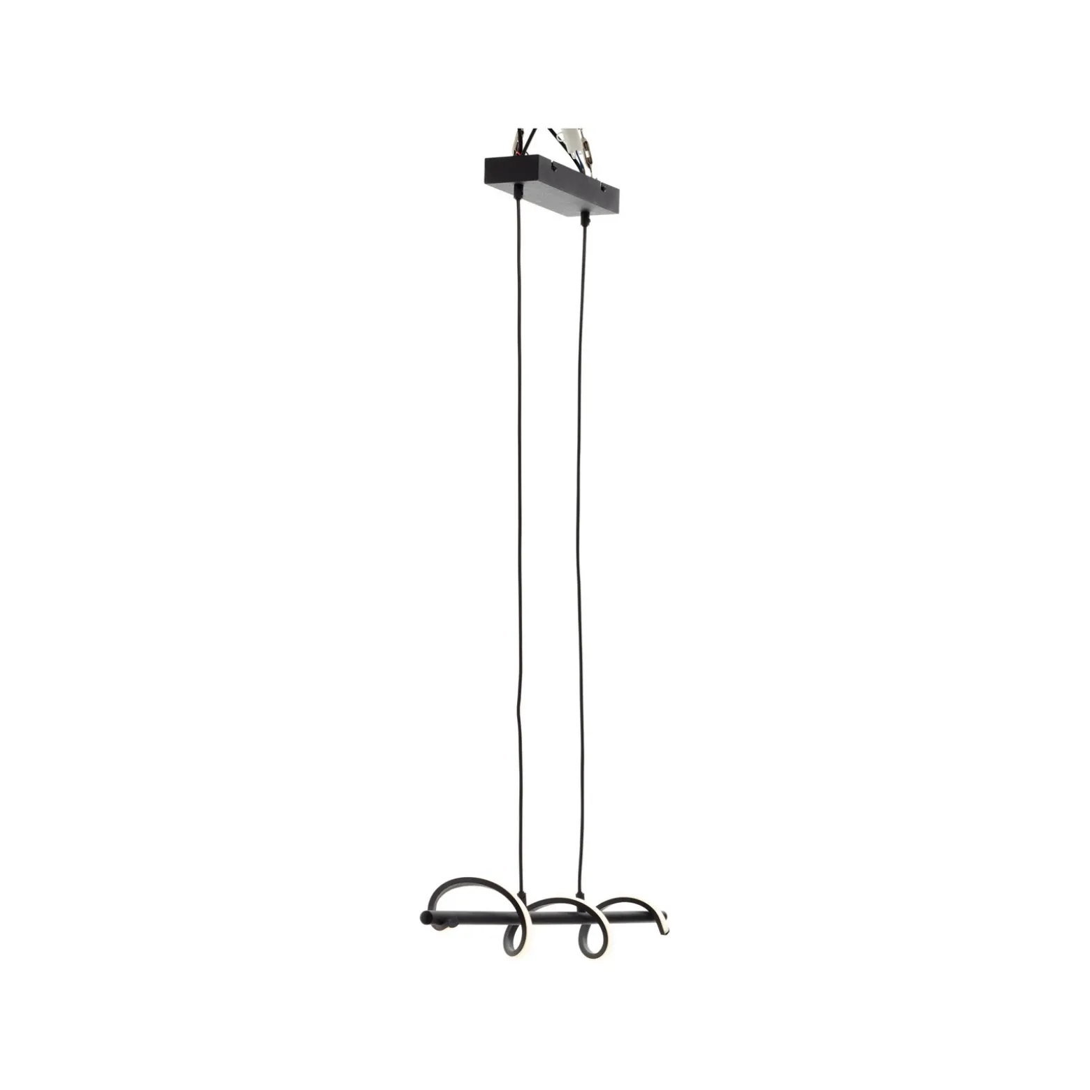 Eunice Lámpara colgante LED, longitud 80 cm, negro, metal