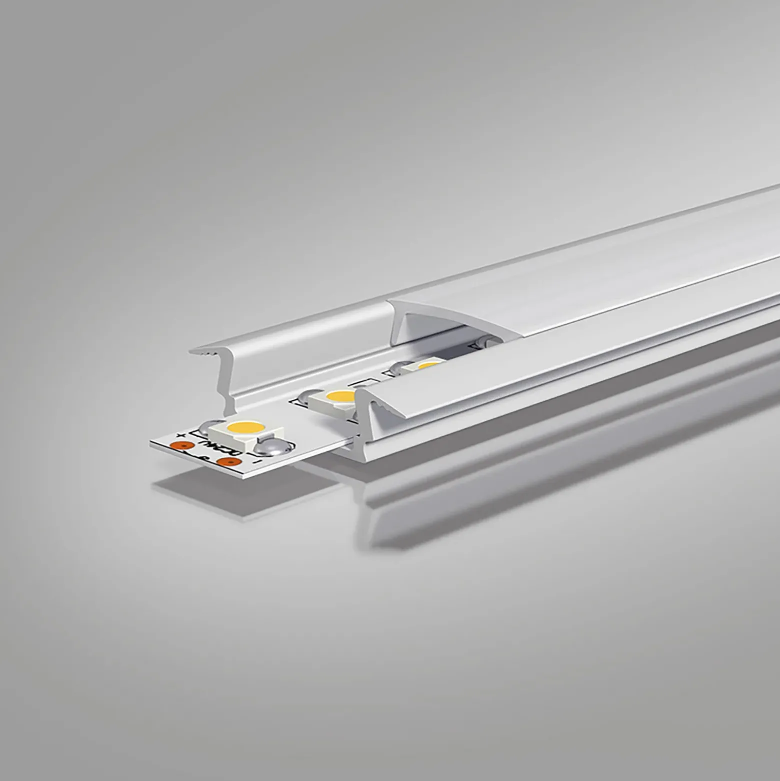 EVN APFLAT3, perfil aluminio, T, 200cm, redondeado