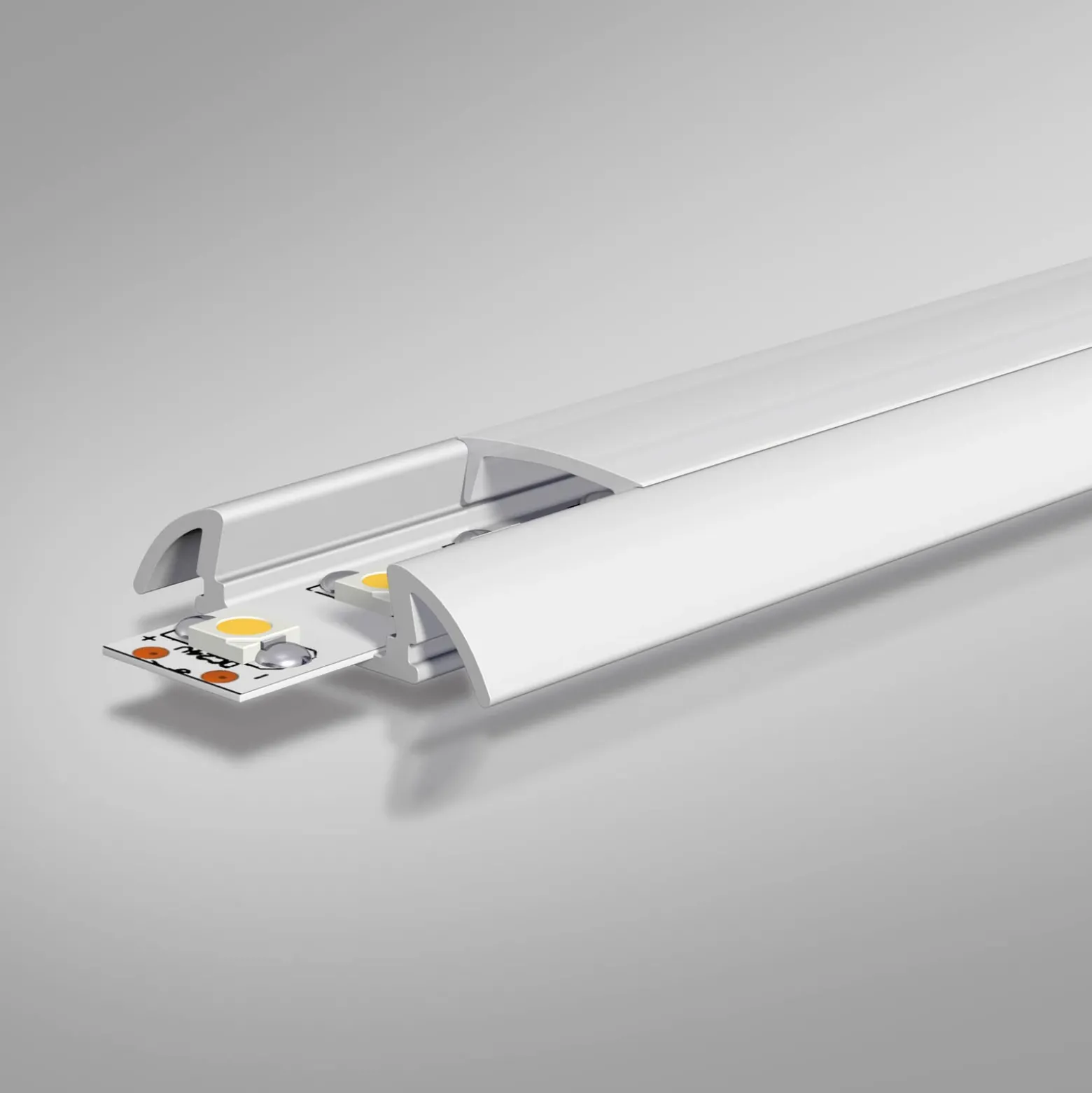EVN APFLAT2, perfil aluminio U 200cm, redondeado