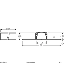 EVN APFL2 perfil de baldosa, 2 caras, 200cmx5,7cm