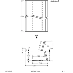 EVN APTBU perfil de aluminio a pared 100cm blanco