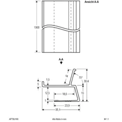 EVN APTBU perfil orientado a pared 100cm aluminio
