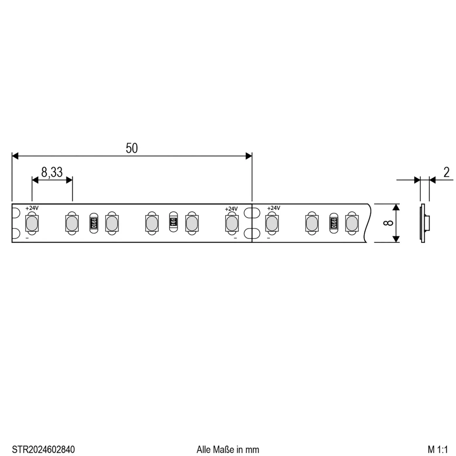 EVN STR2024 Tira LED IP20 5m 48W 4.000K